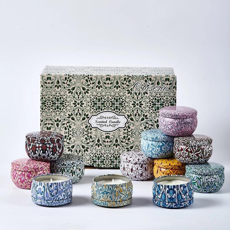 Obisesio 12pc Scented Soy Candle Set – Aromatherapy Gift for Home, Women, Men, and Friends