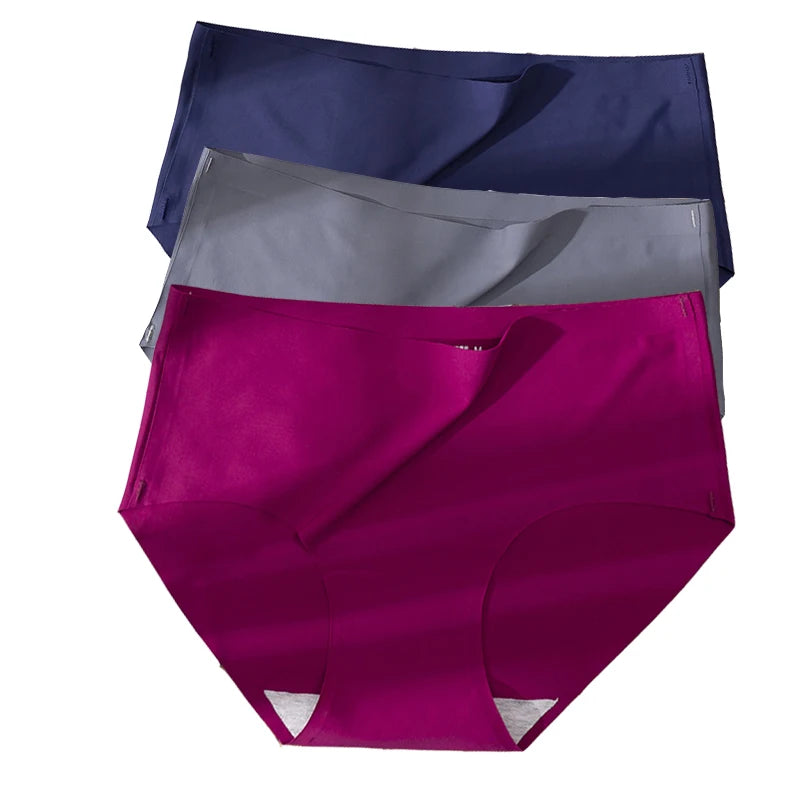 Plus Size Women's Ice Silk Underwear – Seamless, Breathable, Sexy Briefs