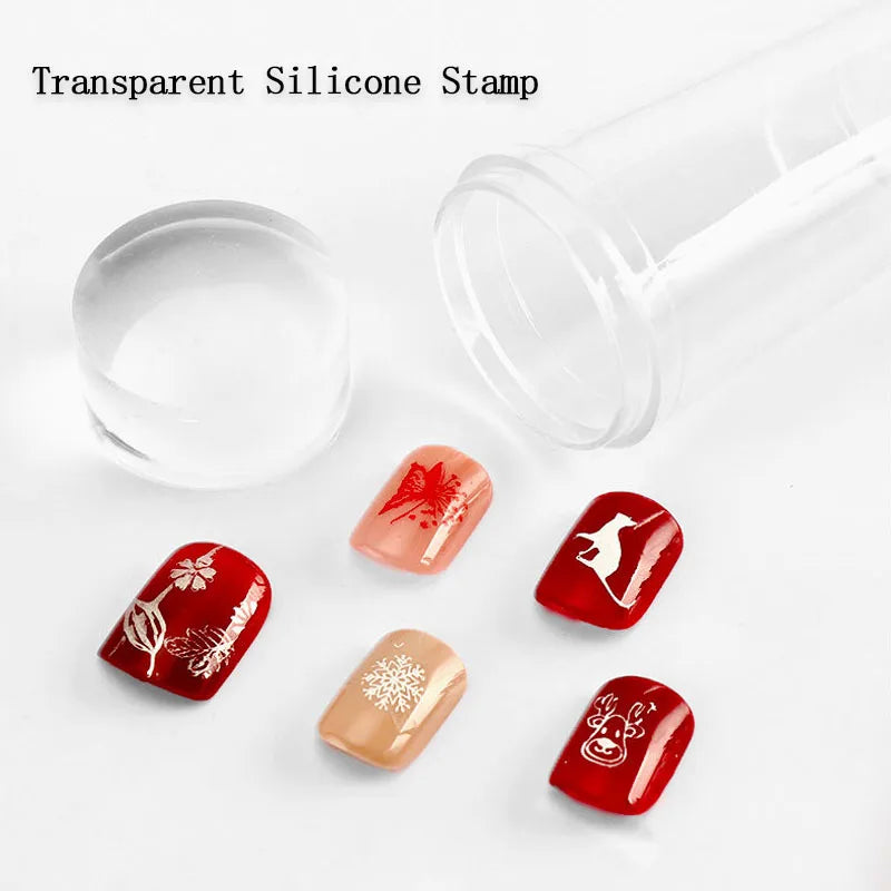 Nail Art Stamper Kit – Silicone Jelly Stamp & Scraper for DIY Designs