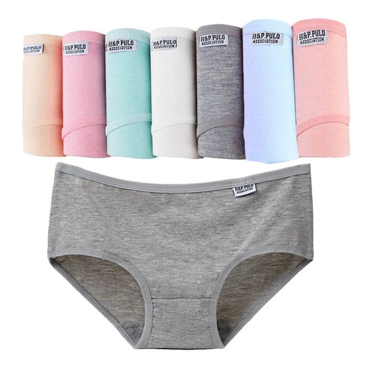 1Pcs Candy Color Cotton Panties – Seamless, Breathable, Mid-Waist