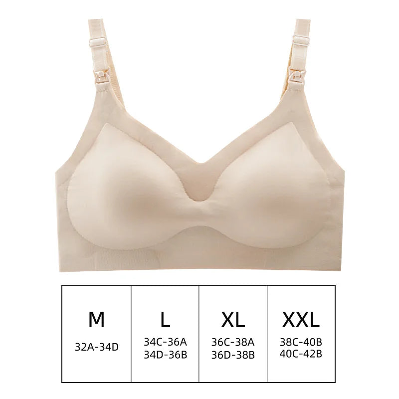 Ultra-Thin Laser-Cut Nursing Bra – Removable Pads, Plus Size, Push-Up for Maternity!
