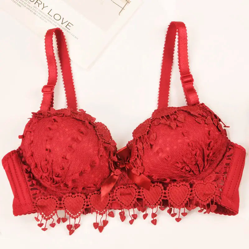 Midnight Star Wireless Push-Up Bra – Sexy Lace Floral Bralette, Comfortable & Breathable for Women.