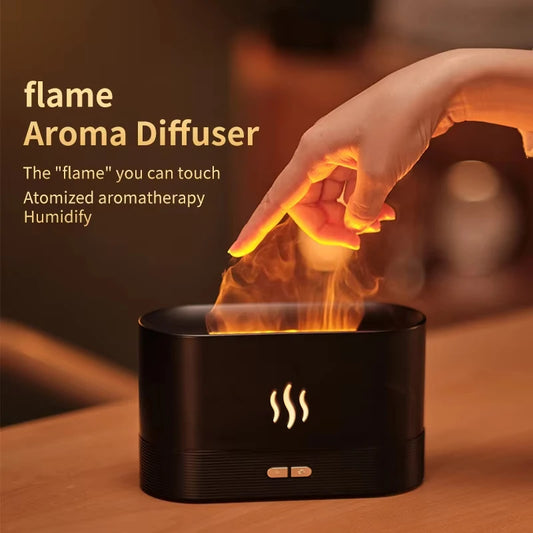 Vissko Aroma Flame Diffuser – 180ml Ultrasonic Humidifier & Essential Oil Lamp