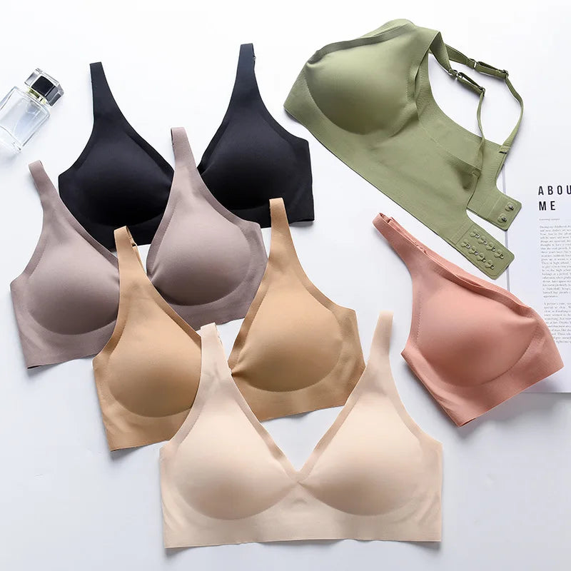 Sexy Seamless Wire-Free Bra – Push-Up, Padded & Adjustable Comfort!