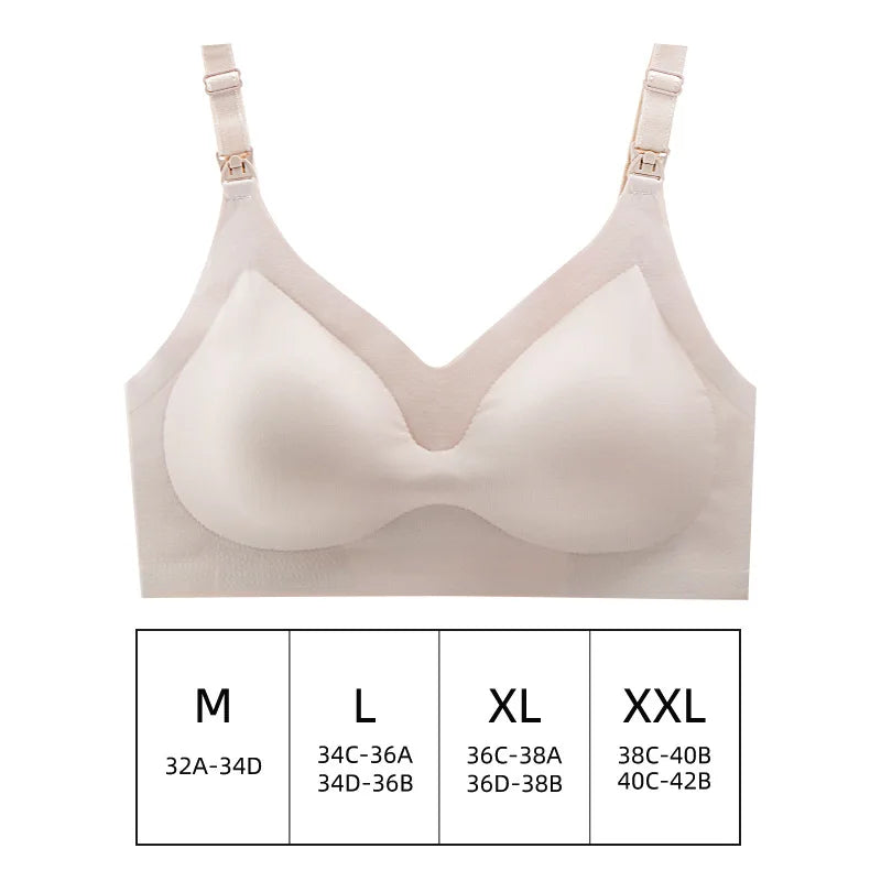 Ultra-Thin Laser-Cut Nursing Bra – Removable Pads, Plus Size, Push-Up for Maternity!