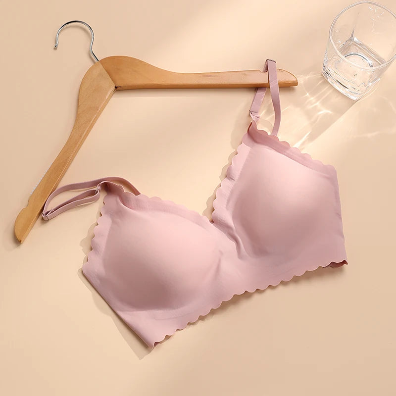 Seamless Wire-Free Padded Bra – 9 Colors, Wavy Edge, Invisible Yoga Wear