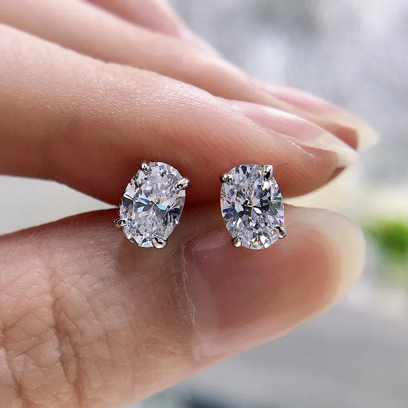 CAOSHI Simple Shiny Oval CZ Earrings