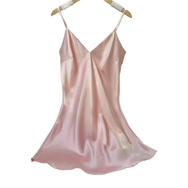 2024 Sexy Backless Silk Nightgown – Light, Breathable & Comfy!