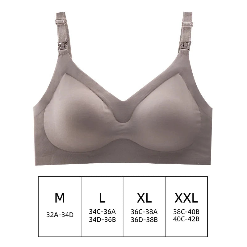 Ultra-Thin Laser-Cut Nursing Bra – Removable Pads, Plus Size, Push-Up for Maternity!