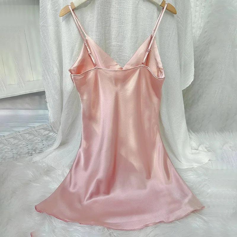 2024 Sexy Backless Silk Nightgown – Light, Breathable & Comfy!