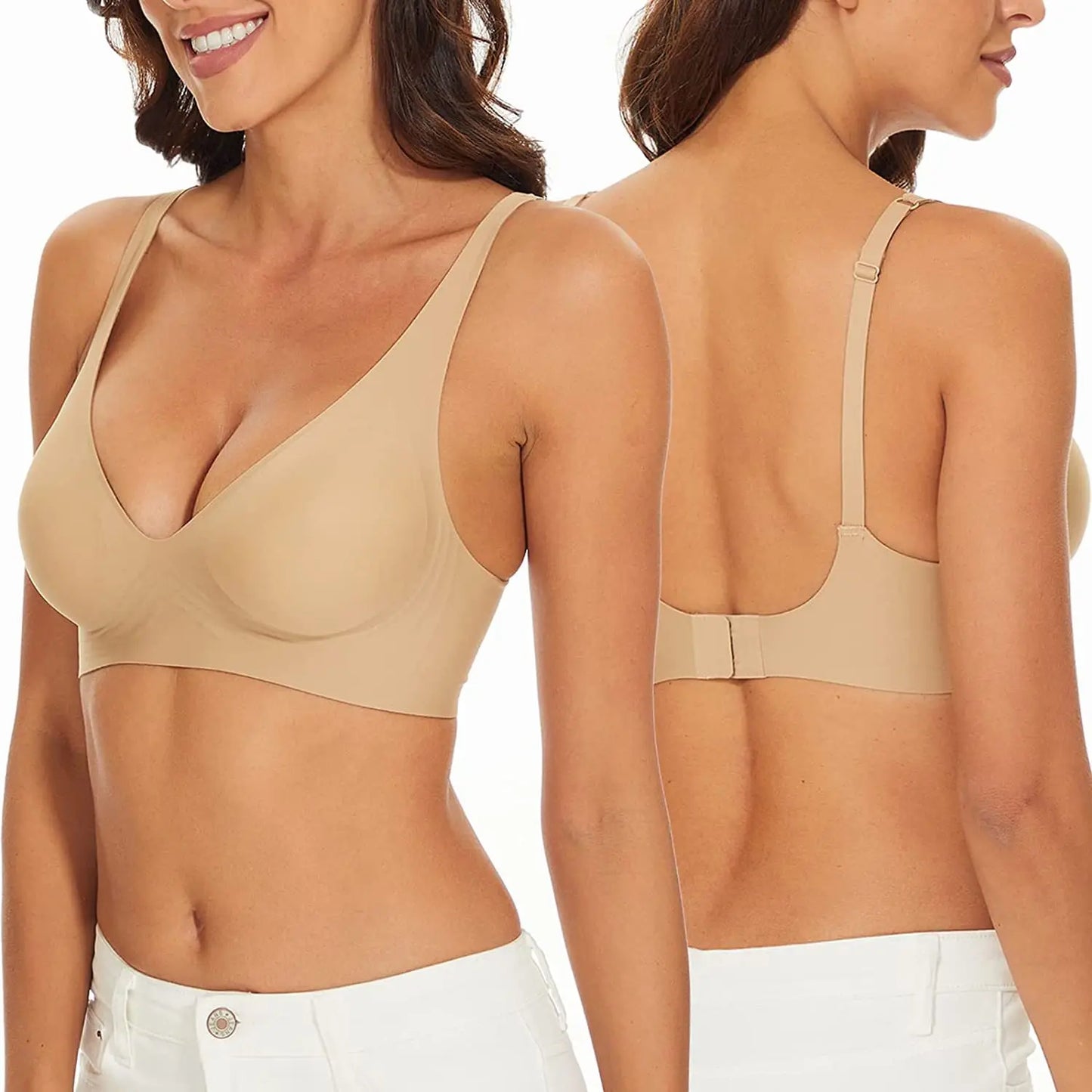 Sexy Seamless Wire-Free Bra – Push-Up, Padded & Adjustable Comfort!