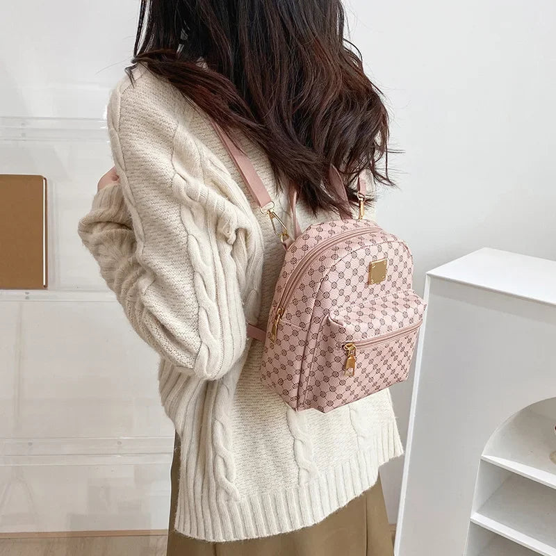 Fashion Mini Backpack for Women, Luxury PU Leather, Cute & Casual, Small School Bag, Travel Backpack