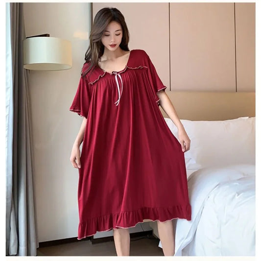 150kg Plus Size Loose Sleep Dress – Comfy, Cool & Perfect for Home!