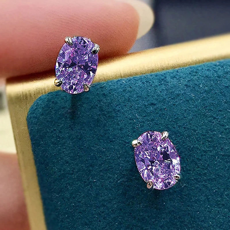 CAOSHI Simple Shiny Oval CZ Earrings