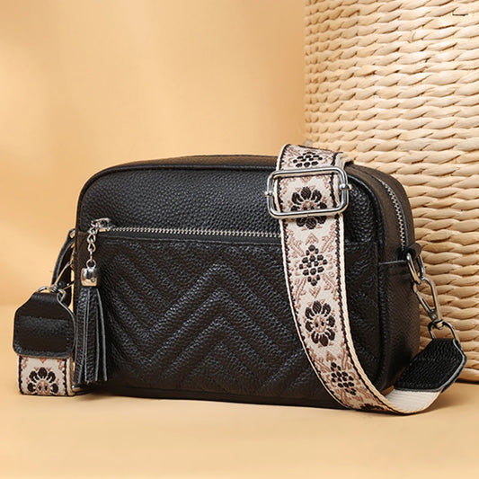 Luxury Designer Genuine Leather Women’s Small Handbag, Tassels, Cowhide Crossbody, Shoulder Bag