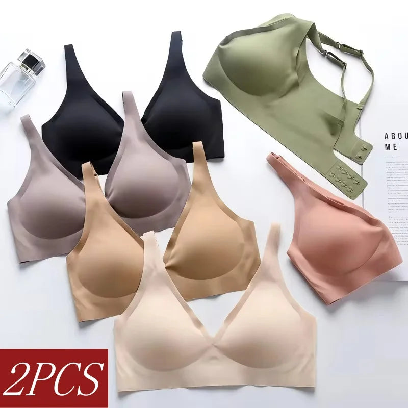 2PCS Seamless Bra Set– Wireless, Soft Padded, Push-Up & Sexy Lingerie!
