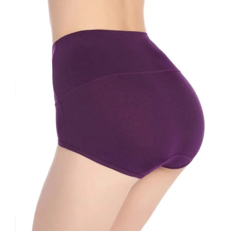 3Pcs Plus Size High-Waist Cotton Briefs – Breathable, Comfortable Women's Panties