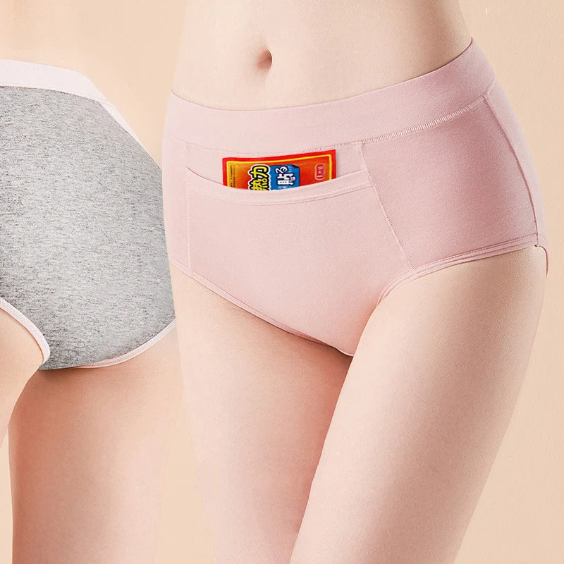 4Pcs Women's Leak-Proof Menstrual Panties – High-Waist Cotton Period Briefs