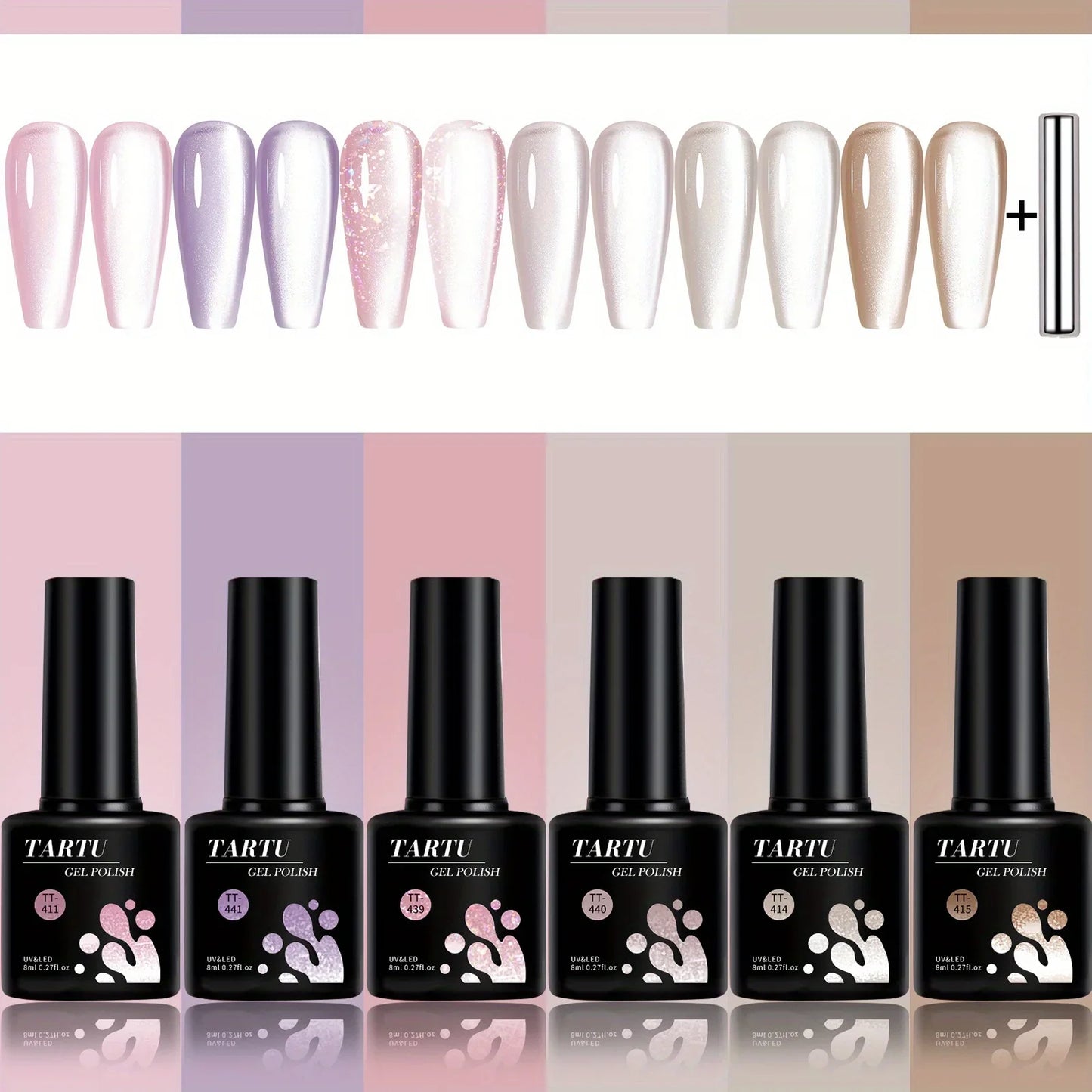 6pcs Cat Eye Gel Nail Polish Set – 8ml, UV/LED Soak Off, Salon & DIY Use