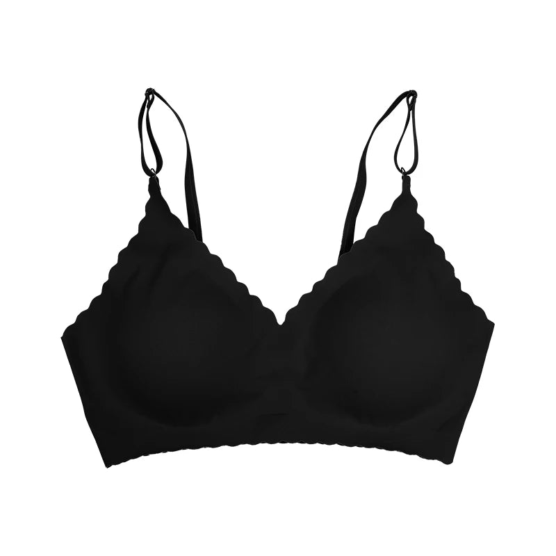 Seamless Wire-Free Padded Bra – 9 Colors, Wavy Edge, Invisible Yoga Wear
