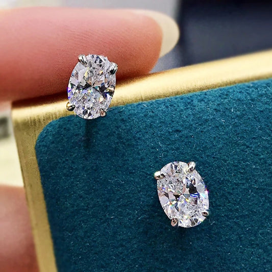 CAOSHI Simple Shiny Oval CZ Earrings