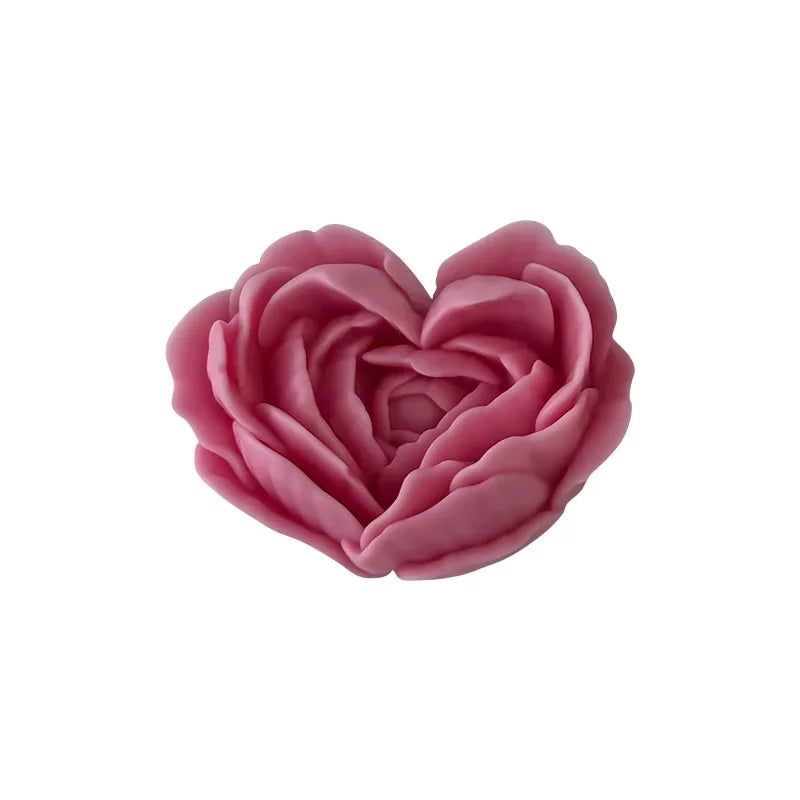 Love Flower Silicone Mold – Heart Shaped Rose for Candle, Soap, Resin, and Cake DIY
