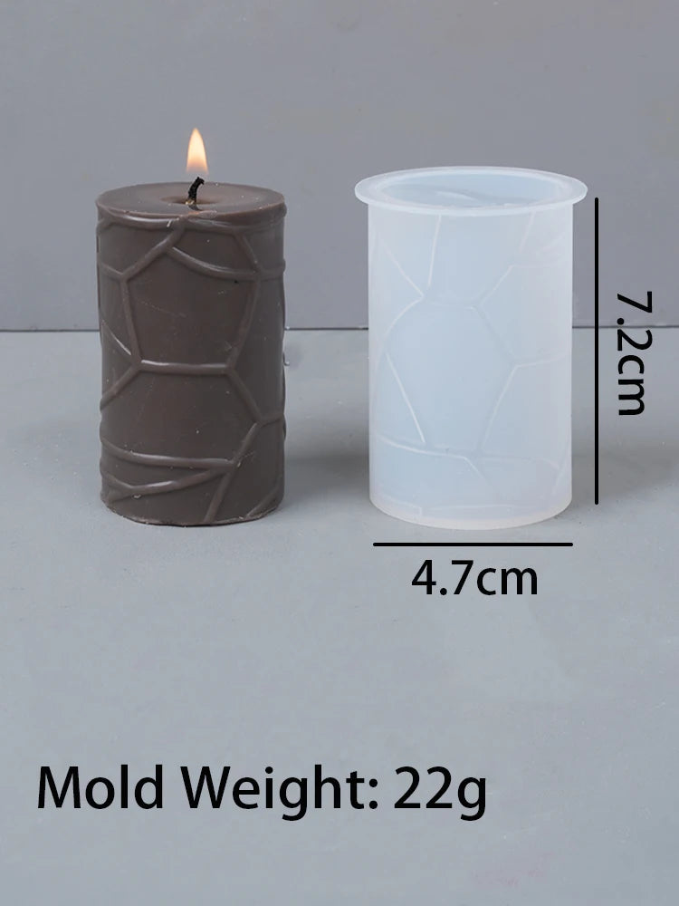 3D Geometric Silicone Candle & Soap Mold – Cylindrical, Square, Hexagonal DIY Designs