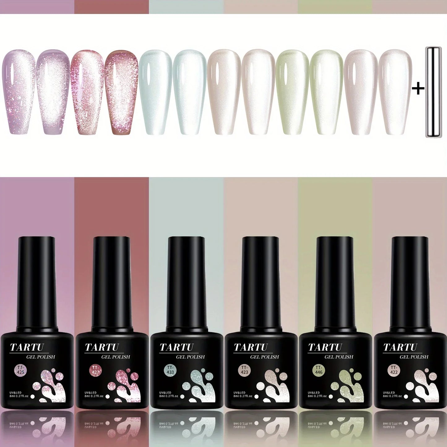 6pcs Cat Eye Gel Nail Polish Set – 8ml, UV/LED Soak Off, Salon & DIY Use