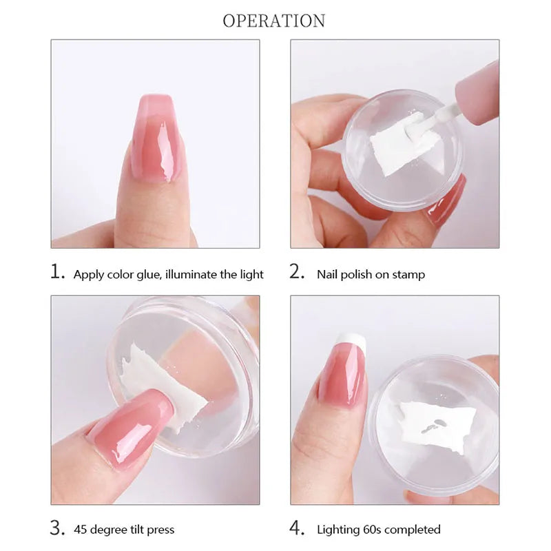 Nail Art Stamper Kit – Silicone Jelly Stamp & Scraper for DIY Designs