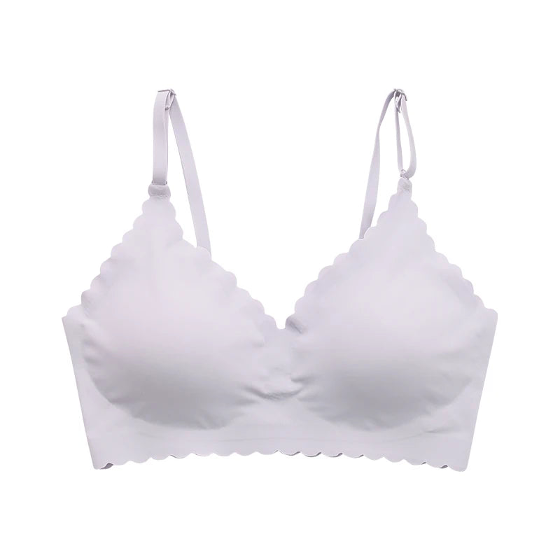 Seamless Wire-Free Padded Bra – 9 Colors, Wavy Edge, Invisible Yoga Wear