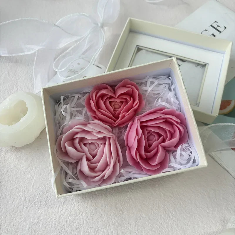 Love Flower Silicone Mold – Heart Shaped Rose for Candle, Soap, Resin, and Cake DIY