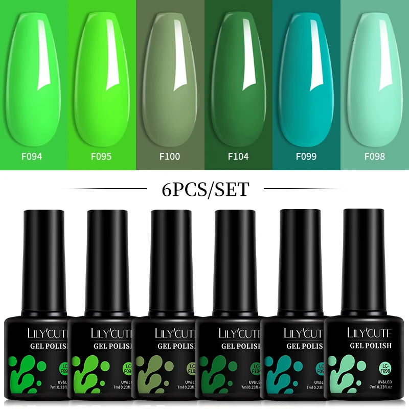6pcs Bright Pink Gel Nail Polish Set – 7ml, UV/LED Soak Off
