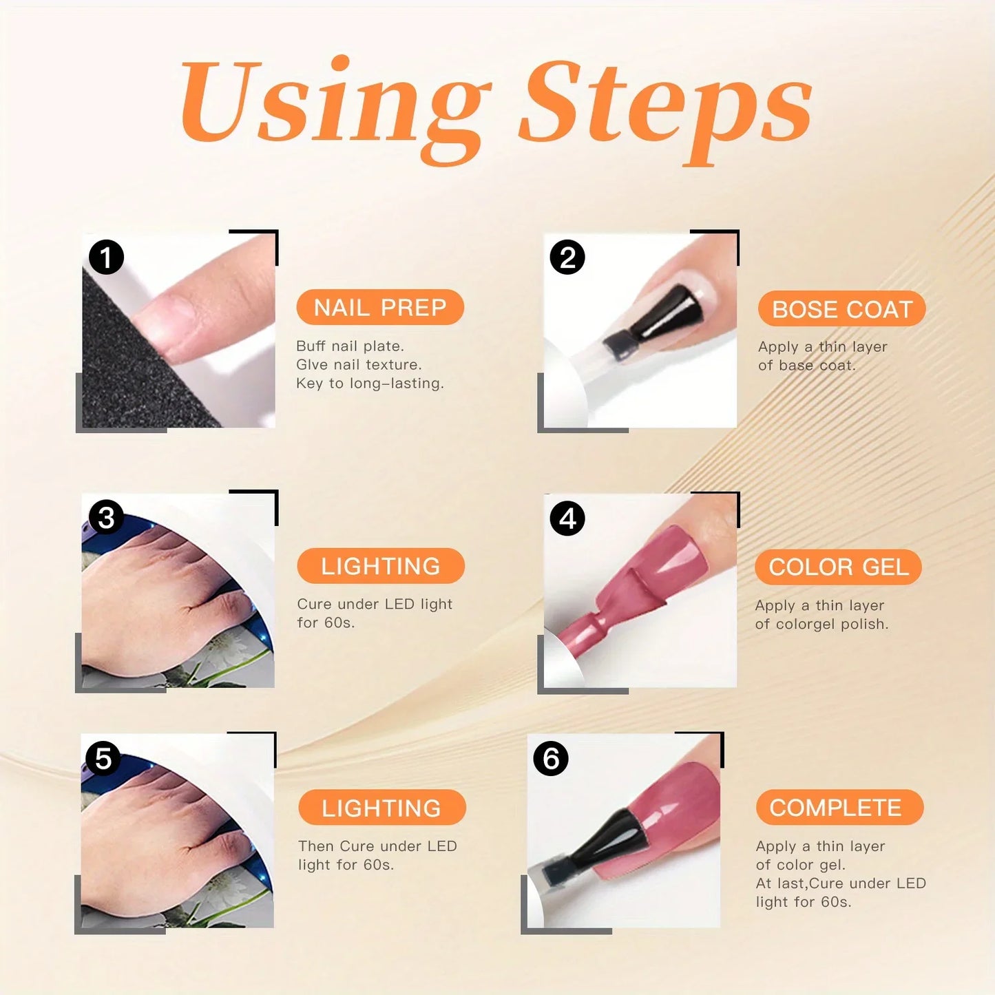 6pcs Cat Eye Gel Nail Polish Set – 8ml, UV/LED Soak Off, Salon & DIY Use