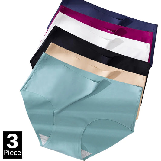 Plus Size Women's Ice Silk Underwear – Seamless, Breathable, Sexy Briefs