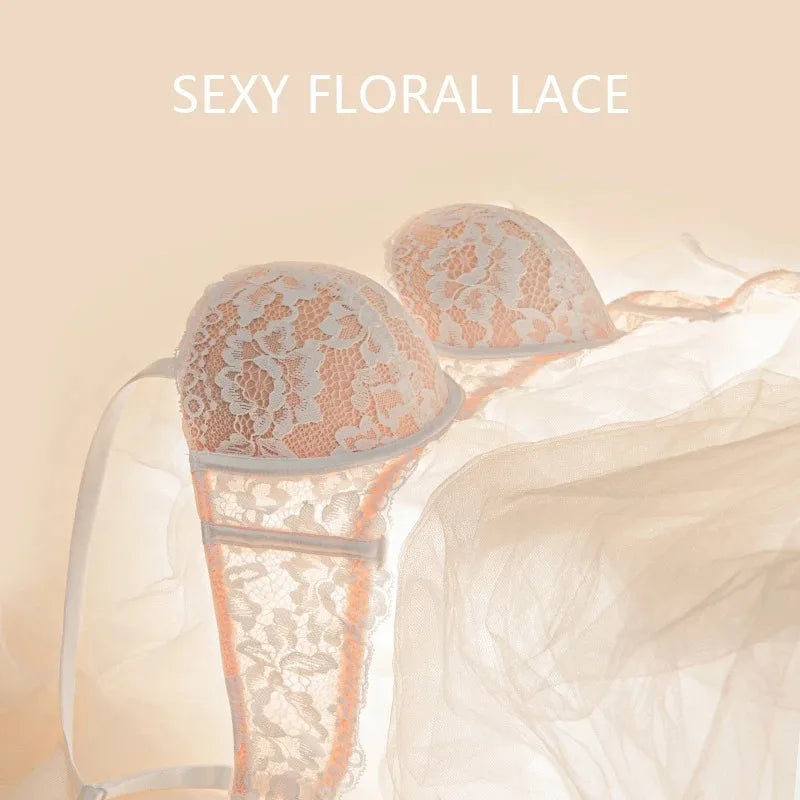 Sexy Lace 1/2 Cup Bra– Push-Up, Underwire, Floral Design, Comfortable Intimates!