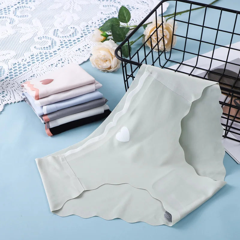 3PCS Set Sexy Ice Silk Mid-Waist Seamless Briefs