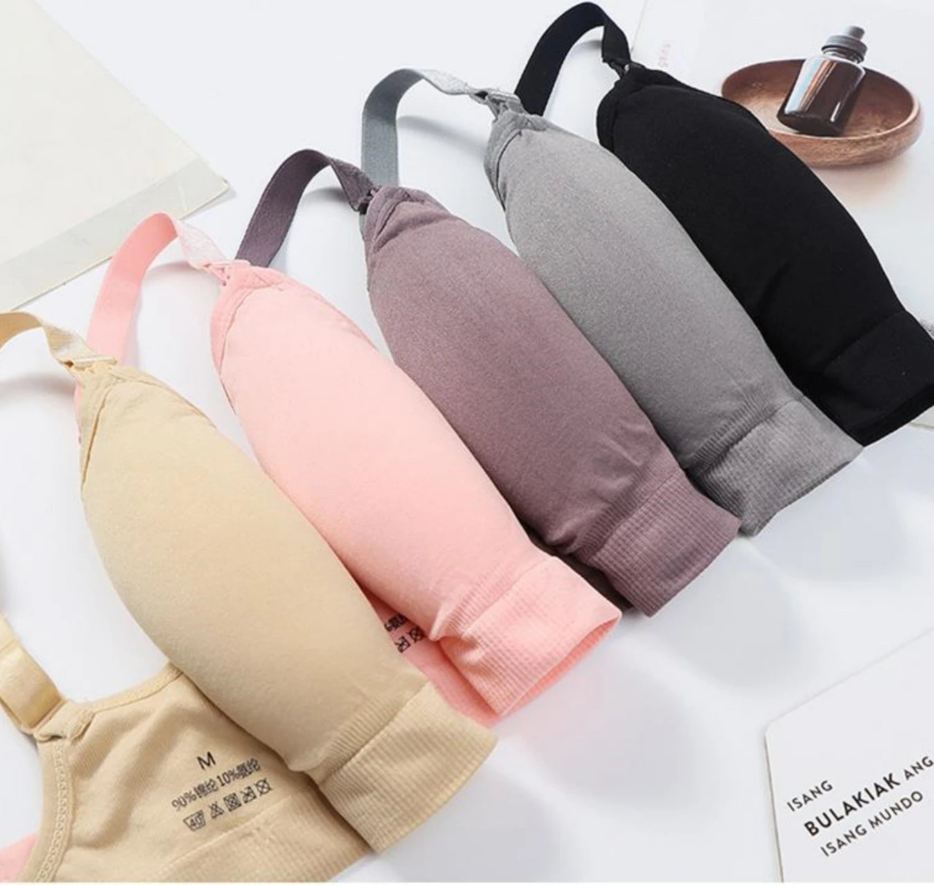 3pcs Maternity Nursing Bras – Seamless, Breathable, Cotton, Push-Up