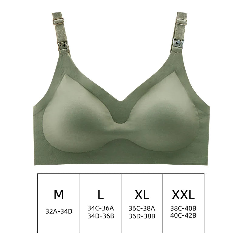 Ultra-Thin Laser-Cut Nursing Bra – Removable Pads, Plus Size, Push-Up for Maternity!