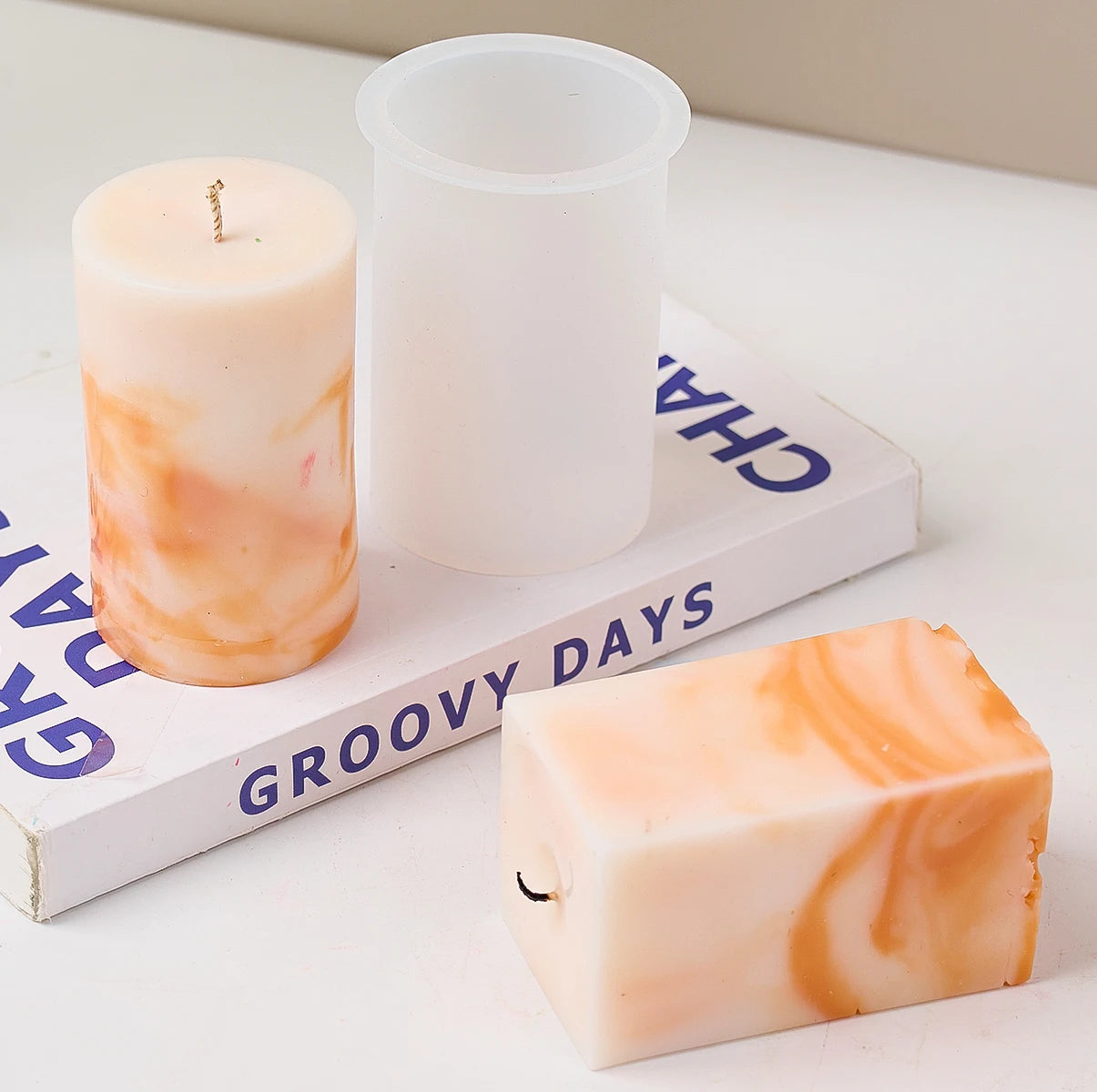 3D Geometric Silicone Candle & Soap Mold – Cylindrical, Square, Hexagonal DIY Designs