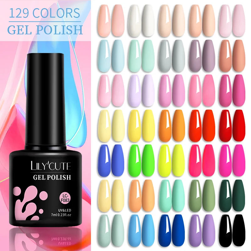 6pcs Bright Pink Gel Nail Polish Set – 7ml, UV/LED Soak Off