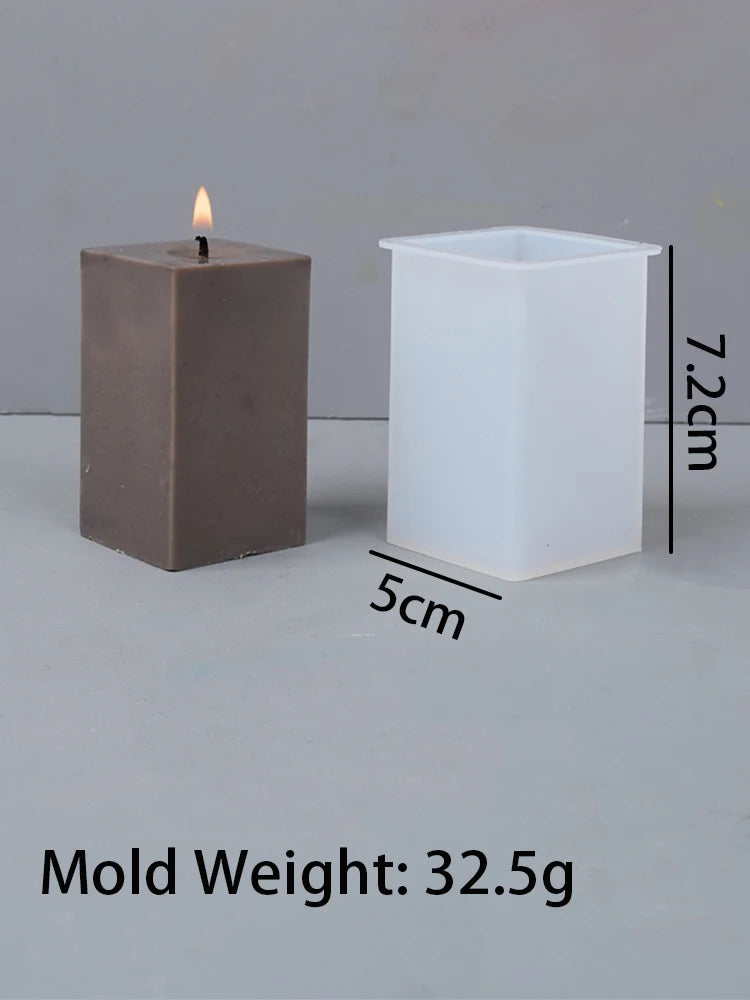3D Geometric Silicone Candle & Soap Mold – Cylindrical, Square, Hexagonal DIY Designs