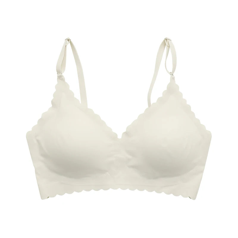 Seamless Wire-Free Padded Bra – 9 Colors, Wavy Edge, Invisible Yoga Wear