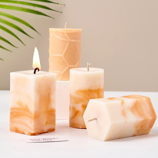 3D Geometric Silicone Candle & Soap Mold – Cylindrical, Square, Hexagonal DIY Designs