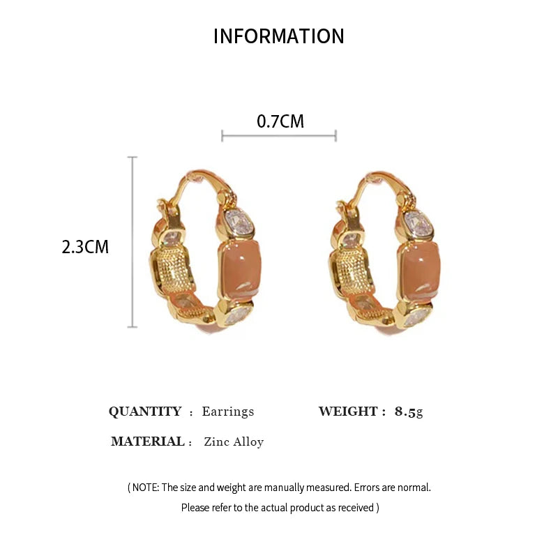 Shiny Zircon Circle Earrings