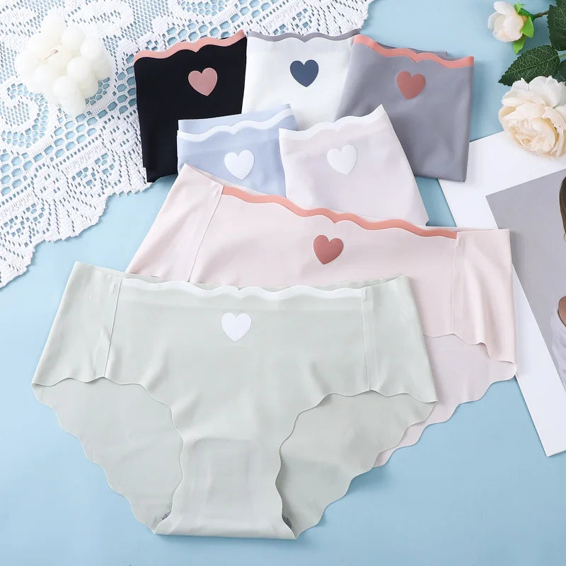 3PCS Set Sexy Ice Silk Mid-Waist Seamless Briefs