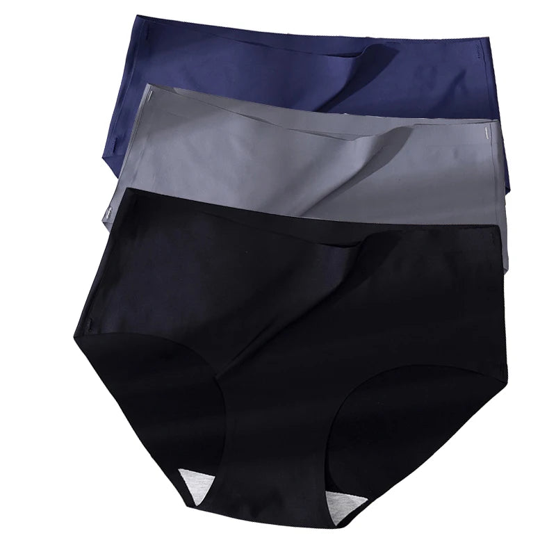 Plus Size Women's Ice Silk Underwear – Seamless, Breathable, Sexy Briefs