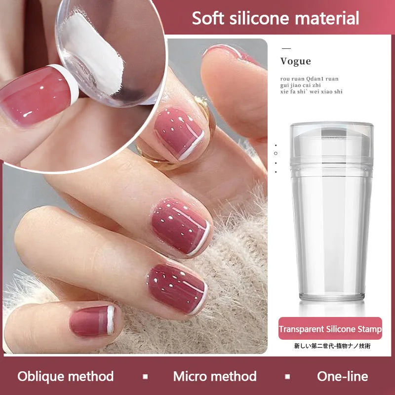 Nail Art Stamper Kit – Silicone Jelly Stamp & Scraper for DIY Designs